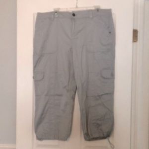 Women’s light gray Capri pants, brand new, size 14, elastic waist